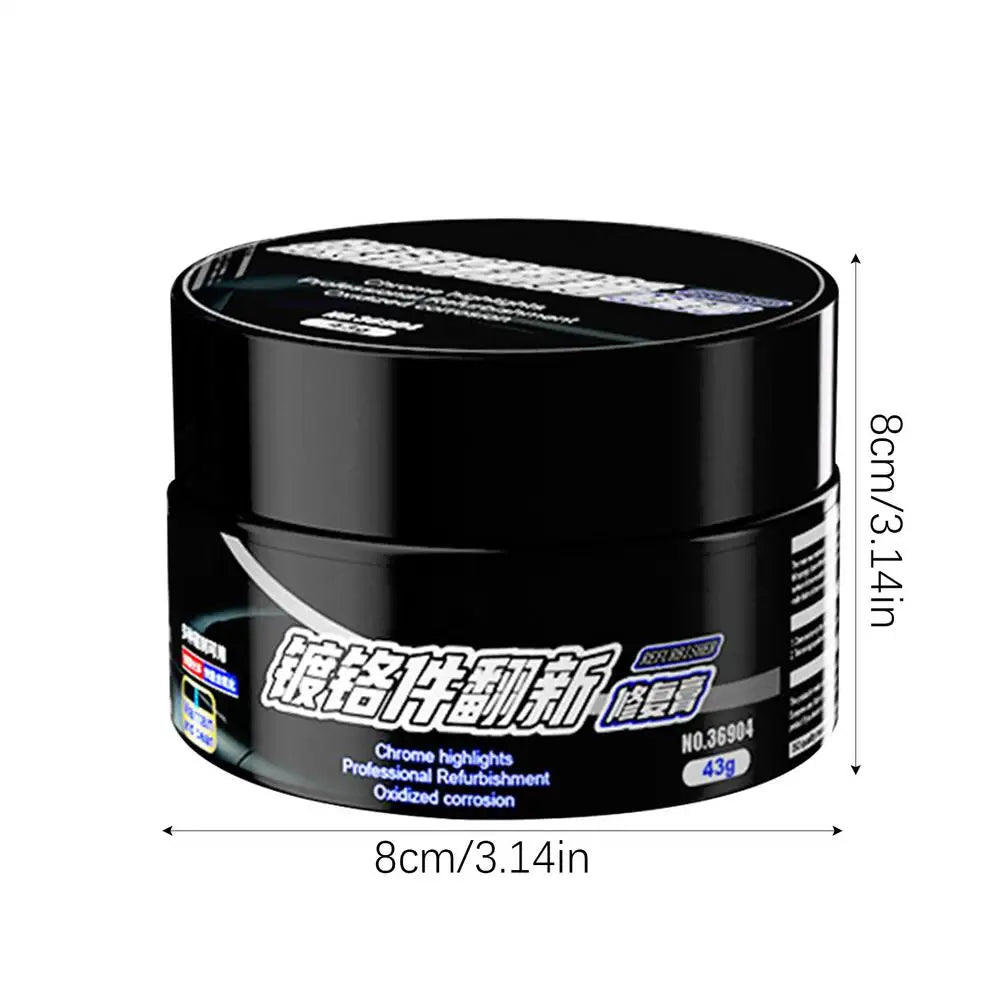 Metal Polish & Cleaner Paste 43g Car Heavy Metal Polish Restorer And Protectant Safe User Friendly Car Chrome Oxidation Remover Oasis Select Black