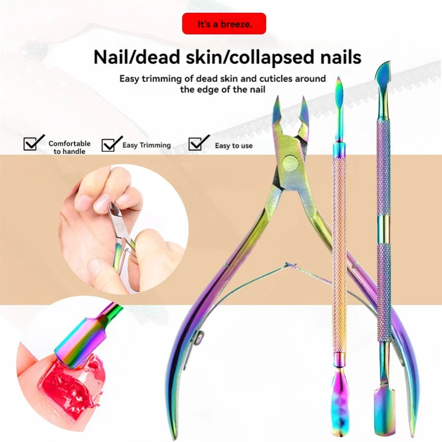 3PCS Manicure Tools Set Stainless Steel Nail File To Remove Dead Skin Manicure Tools Set Dead Skin Pliers Oasis Select