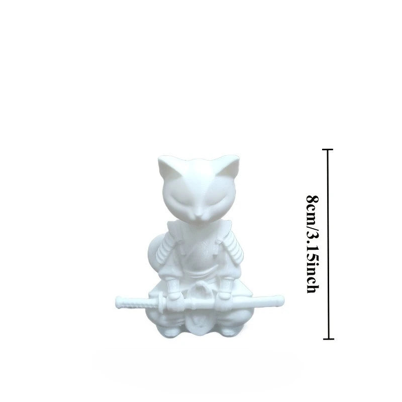 Samurai Cats Figurines Ornaments Japanese Warrior Cats Desktop Statues with Katana for Zen Home & Tea Room Feng Shui Decor Gifts Oasis Select Warrior Cat 1 8x7.6x3.9cm