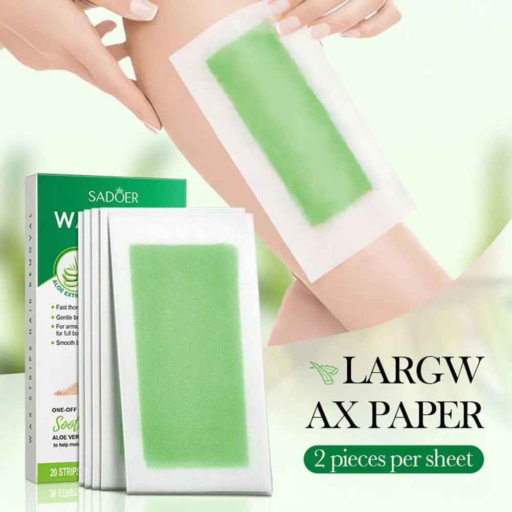 20PCS/Box Body Wax Strips Painless Hair Removal For Women At Home Depilatory Wax Strips Paper For Face Neck Arm Leg Body Beauty Oasis Select
