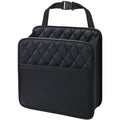 Car Seat Organizer Backrest PU Leather Waterproof Universal Fit Hanging Storage Bag Multi Pocket Kick Mat Travel Accessories Oasis Select Black 1pc