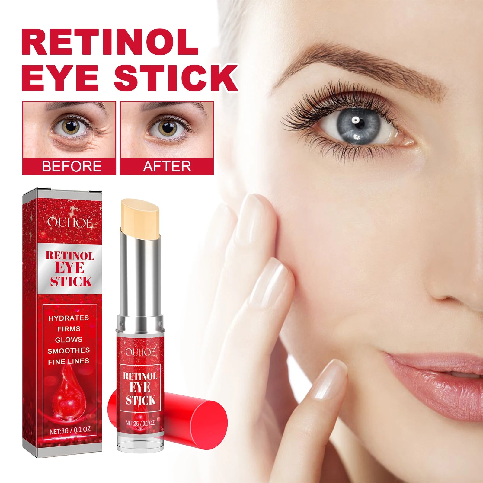 Retinol Eye Cream Stick Lightening Dark Circles Firming Skin Anti-Wrinkle Firming Brightening Eye Repair for Women Eyes Care Oasis Select
