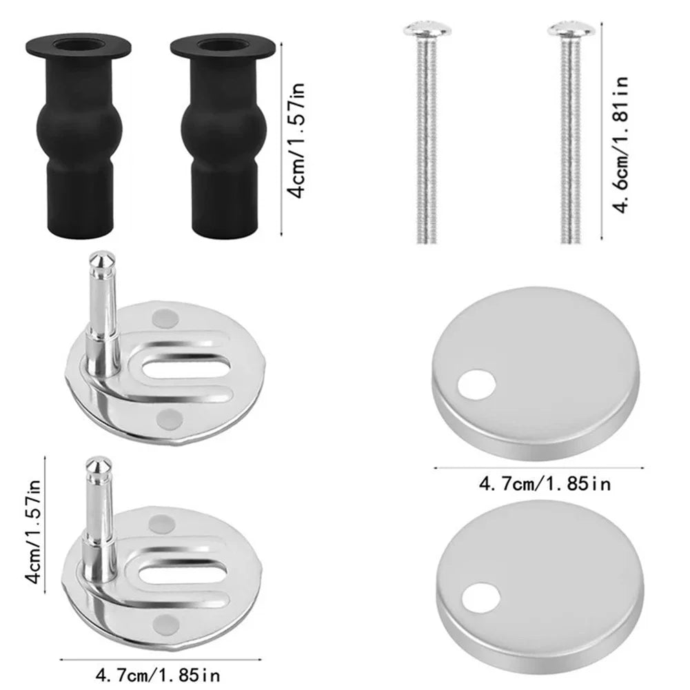 Toilet Cover Hinge Kit Parts Replacement Steel + Rubber 47mm/55mm Convenient Design Easy Installation Brand New Oasis Select 4.7cm