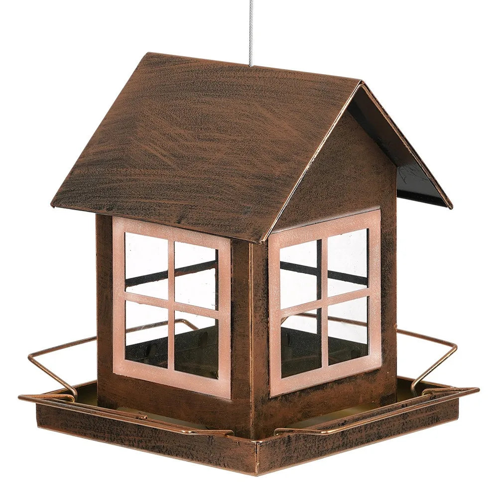 House-Shape Hanging Bird Feeder | Large Capacity Metal Garden