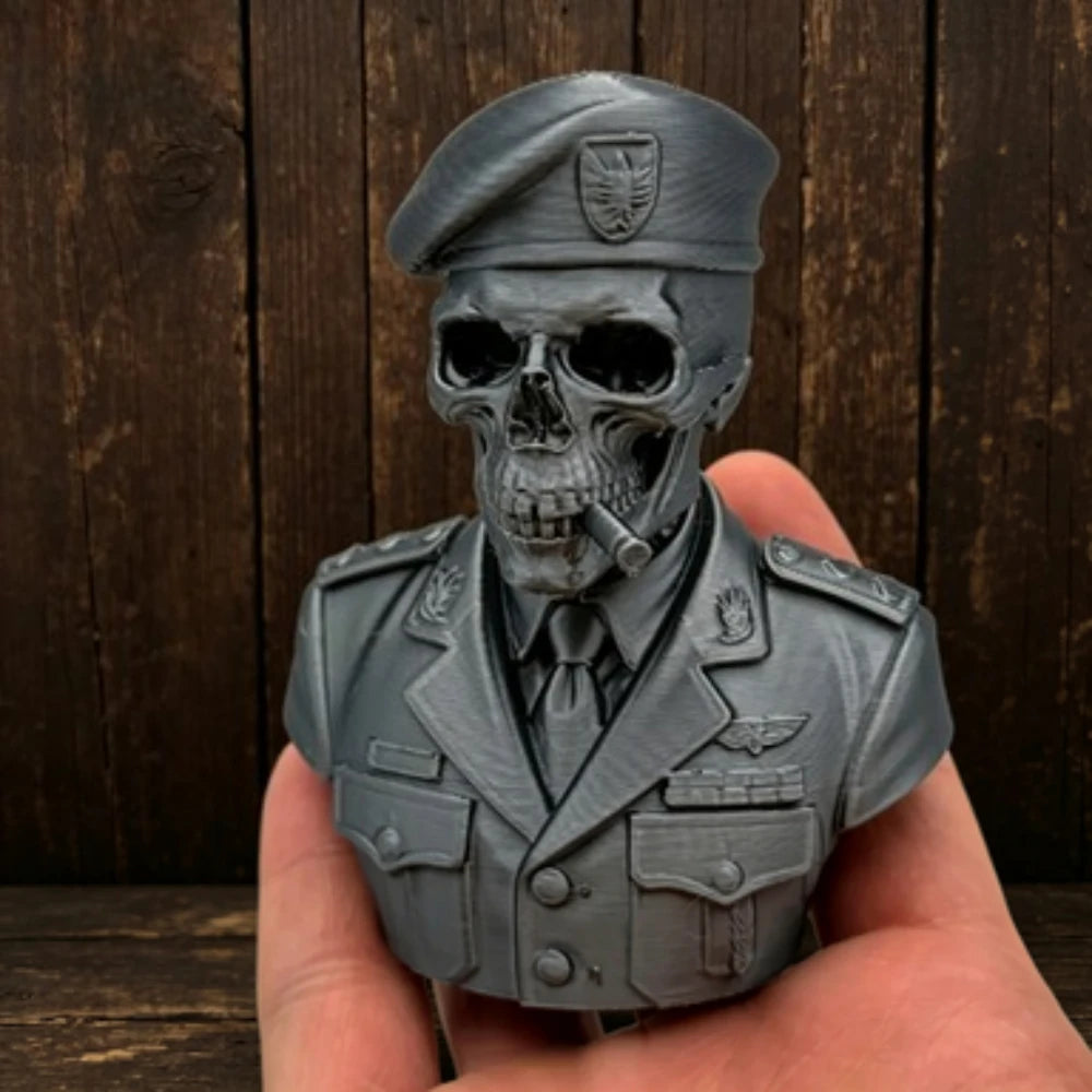 3D Printed Skeleton Undead Commander Half Body Dark Fantasy Half Body Skeleton Warrior Statue Desktop Collection Decoration Gift Oasis Select