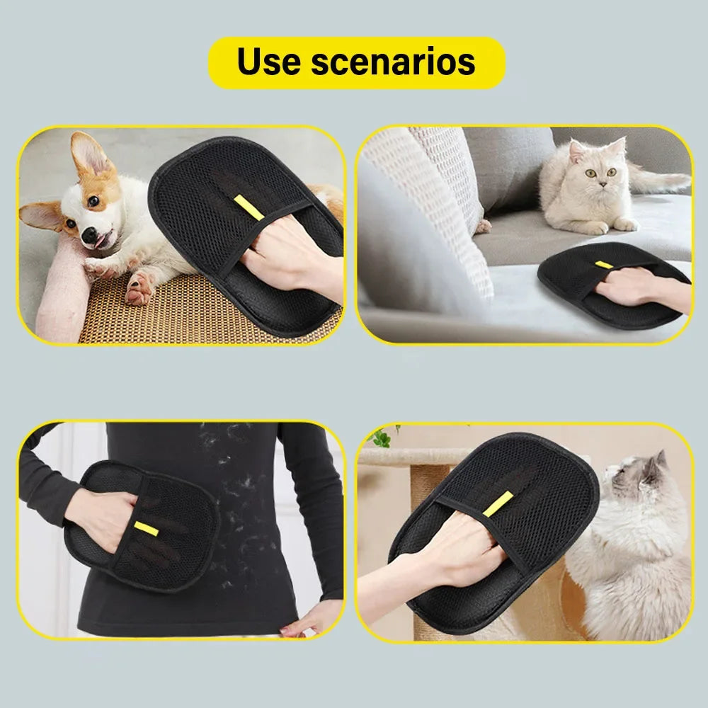 Pet Hair Removal Tool Reusable Static Removal Gloves, Double-Sided Grooming Gloves for Pets, Removes Pet Fur Hair for Carpets Oasis Select