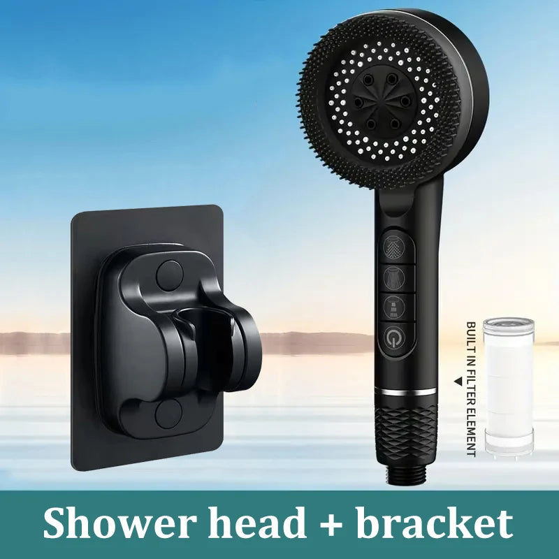 4-Speed Handheld Shower Head & Bracket Set | Rainfall Boost