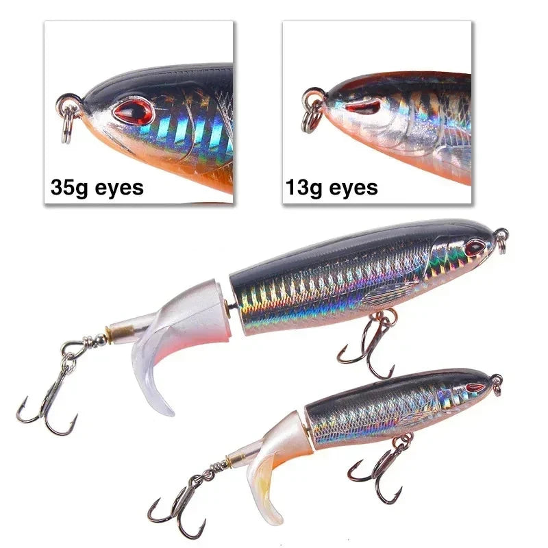 1/4/8Pcs 15g Topwater Fishing Lure Whopper Popper Artificial Bait Hard Plopper Soft Rotating Tail Fishing Tackle Fishing Bait Oasis Select
