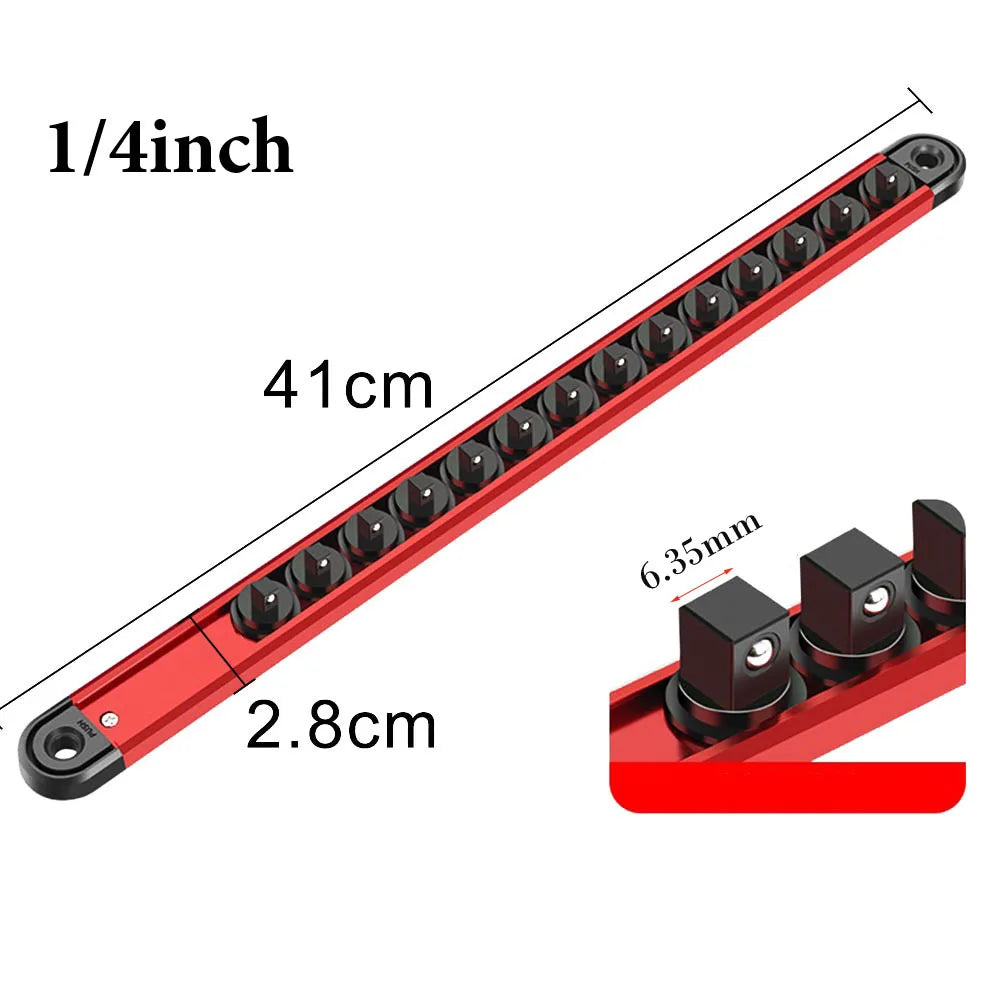 360° Swivel Magnetic Socket Organizer – 1/4, 3/8 & 1/2 Inch Socket Rail Organizer Oasis Select 6.35mm