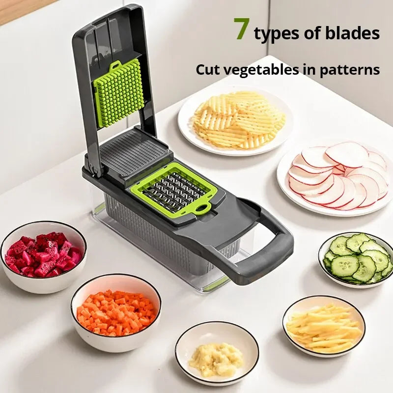14pcs Multifunctional Vegetable Chopper Onion Chopper Handle Food Grate Food Chopper Kitchen Vegetable Slicer Dicer Cut Oasis Select