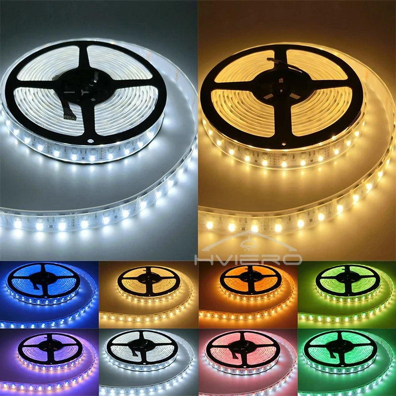 5M Double Row RGB LED Strip Light SMD 5050 DC 12V Flexible Neon