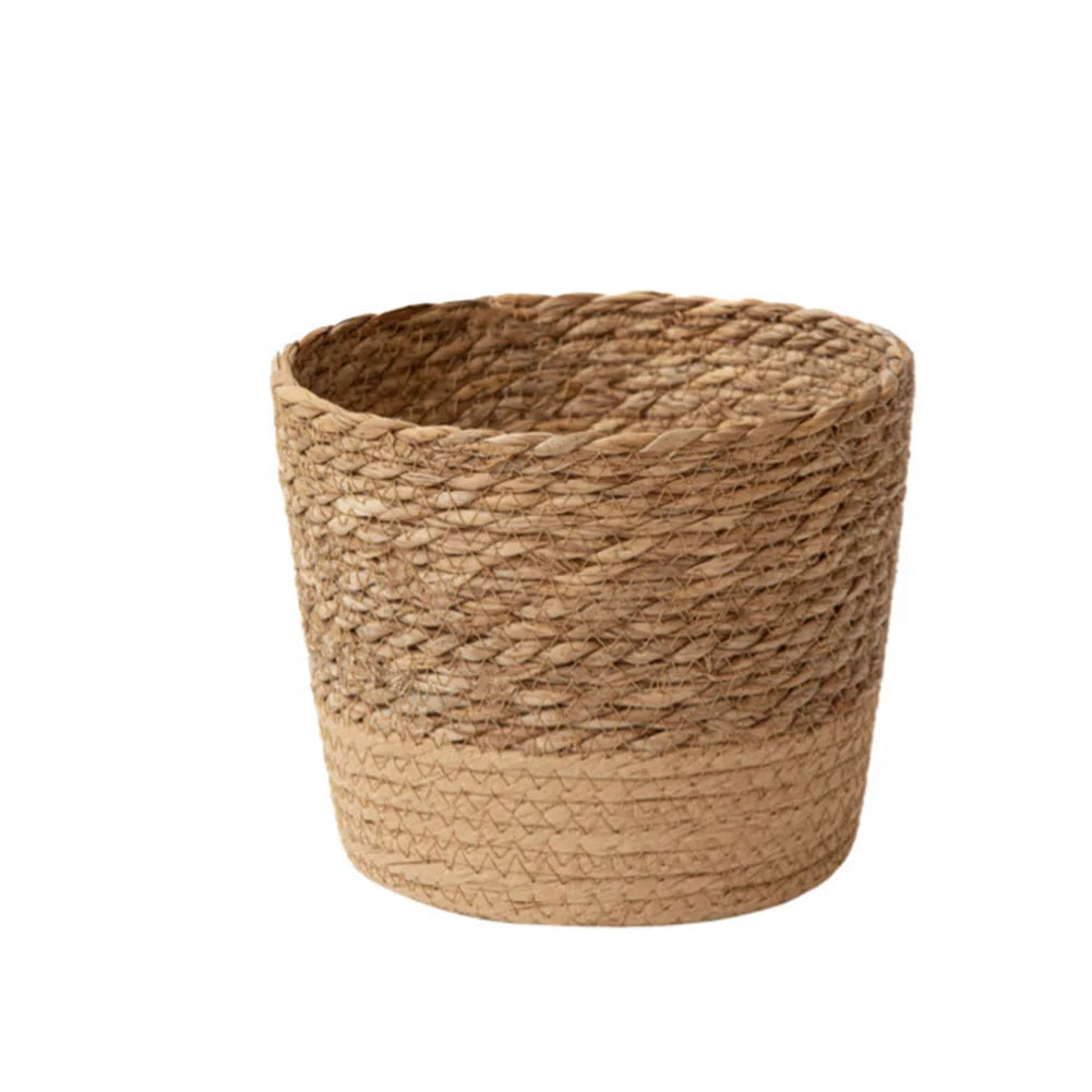 Straw Weaving Flower Plant Pot Rattan Flowerpot Storage Basket Handwoven Straw Plant Basket With Leak-Proof Liner Home Decor Oasis Select medium