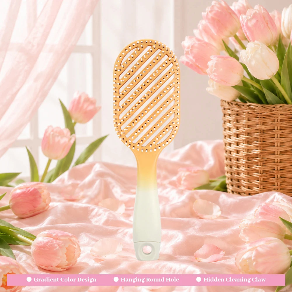 Hollow Out Detangling Hair Brush – Scalp Massage Comb Dry & Wet