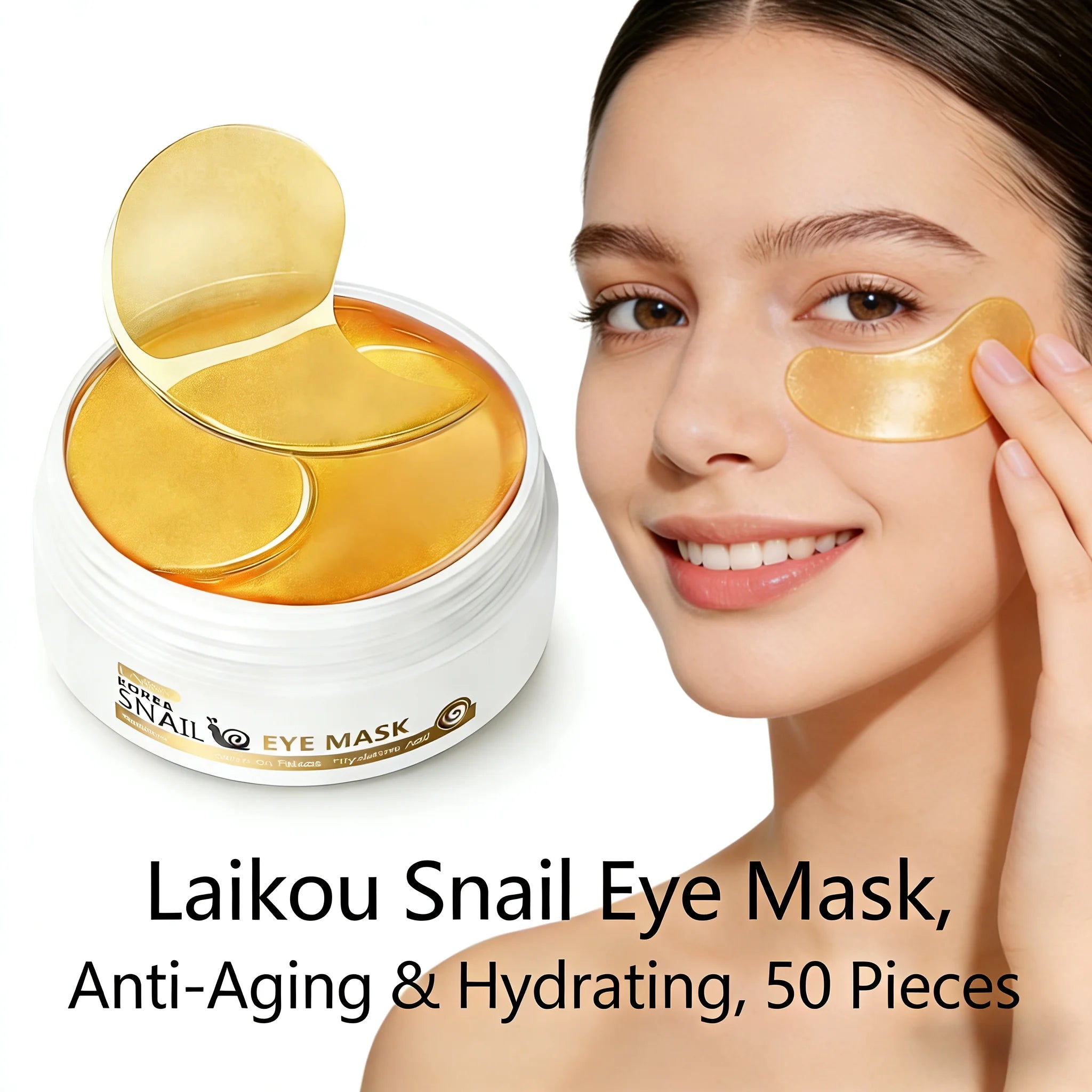 LAIKOU Japan Sakura Snail Eye Mask Fade Dark Circles Hydrating Moisturizing Eye Care Patch Oasis Select