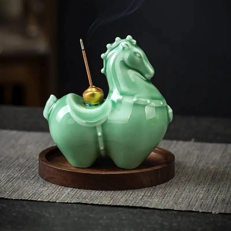 Instant Tea Pet Wealth Ceramic Incense Holder Stick Ornament Tea Room Incense Tray Home Aromatherapy Oasis Select