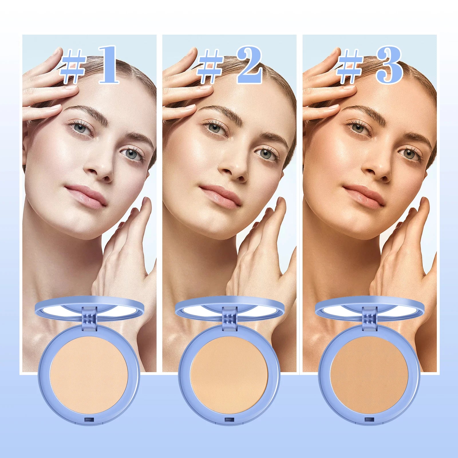 Setting powder compact, flawless and long-lasting, not easy to come off, touch-up powder compact, natural, light, breathable set Oasis Select