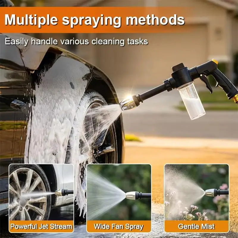 High Pressure Car Wash Gun, RV Cleaning Foam Kettle, Garden Hose Nozzle Shower Multi Watering Tool Oasis Select