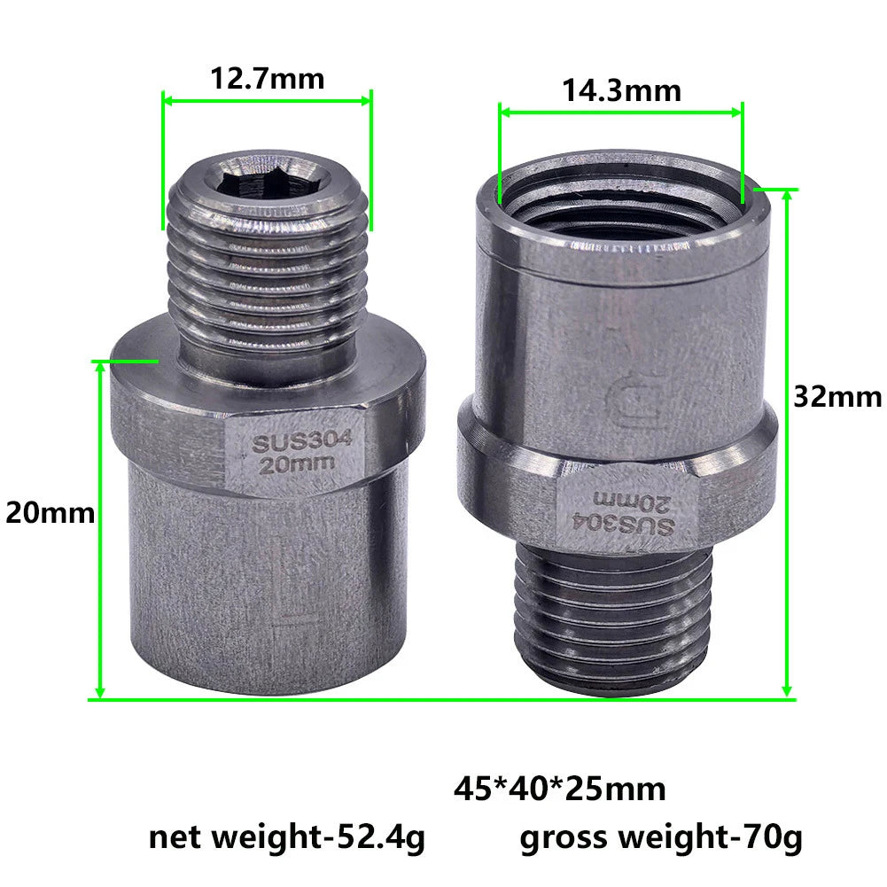 1 Pair Bicycle Pedal Adapters Bike Pedal Parts Fit 9/16 Inch Pedals For 1/2 Inch Cranks Stainless Steel For Cycling Accessories Oasis Select