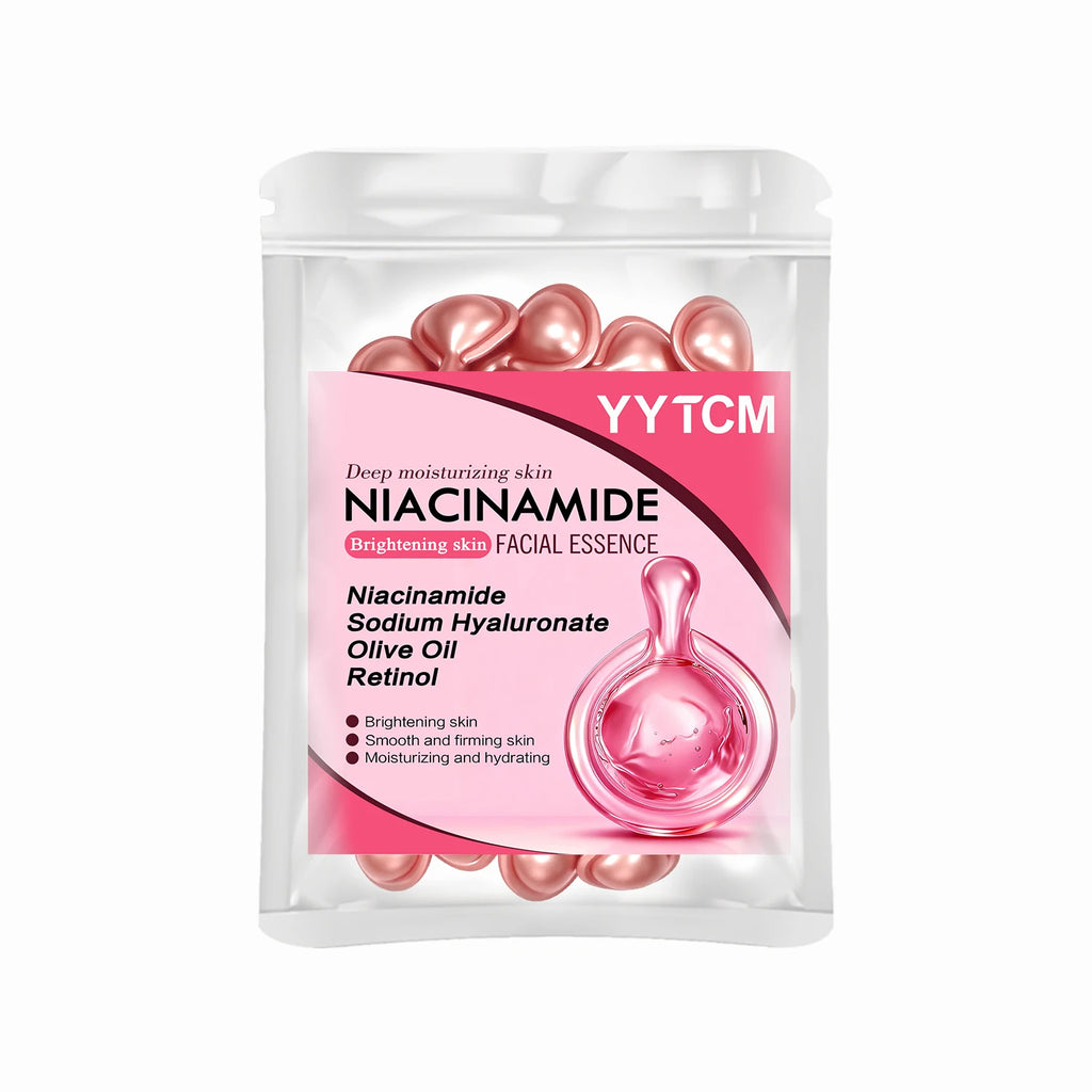 Niacinamide Facial Essence Capsules, Containing Retinol, Olive Fruit Oil, Gardenia Extract, Brighten Skin Tone, Moisturize and Hydrate, Smooth and Refine Skin (0.5Gx30 Capsules)/Bag-1 Bag Oasis Select 1 Bag