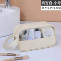 Portable Travel Cosmetic Bag Women Transparent Makeup Bag Large-Capacity Bath Wash Bags Multifunction Waterproof Storage Case Oasis Select Beige S