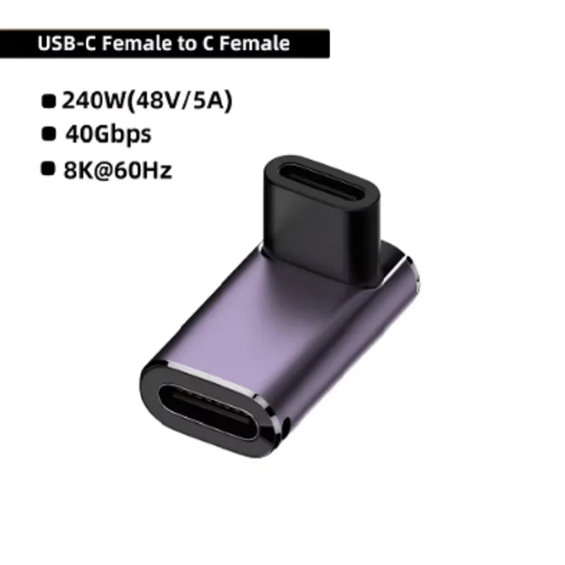 PD 240W 5A USB4.0 40Gbps Thunderbolt3 OTG Adapter 8K @ 60Hz type c USB C to Type-C 48V@5A Fast Charging Converter Data Adapter Oasis Select E