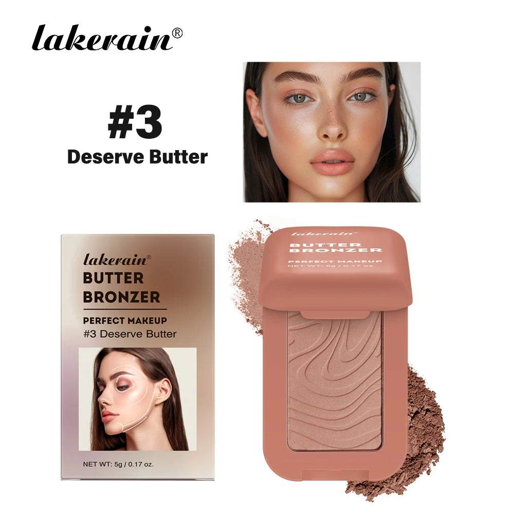Single Color Butter Blush Matte Natural Cheek Tint Waterproof Face Contouring Cosmetics Blush Powder Face Soft Female Makeup Oasis Select butter bronzer 3