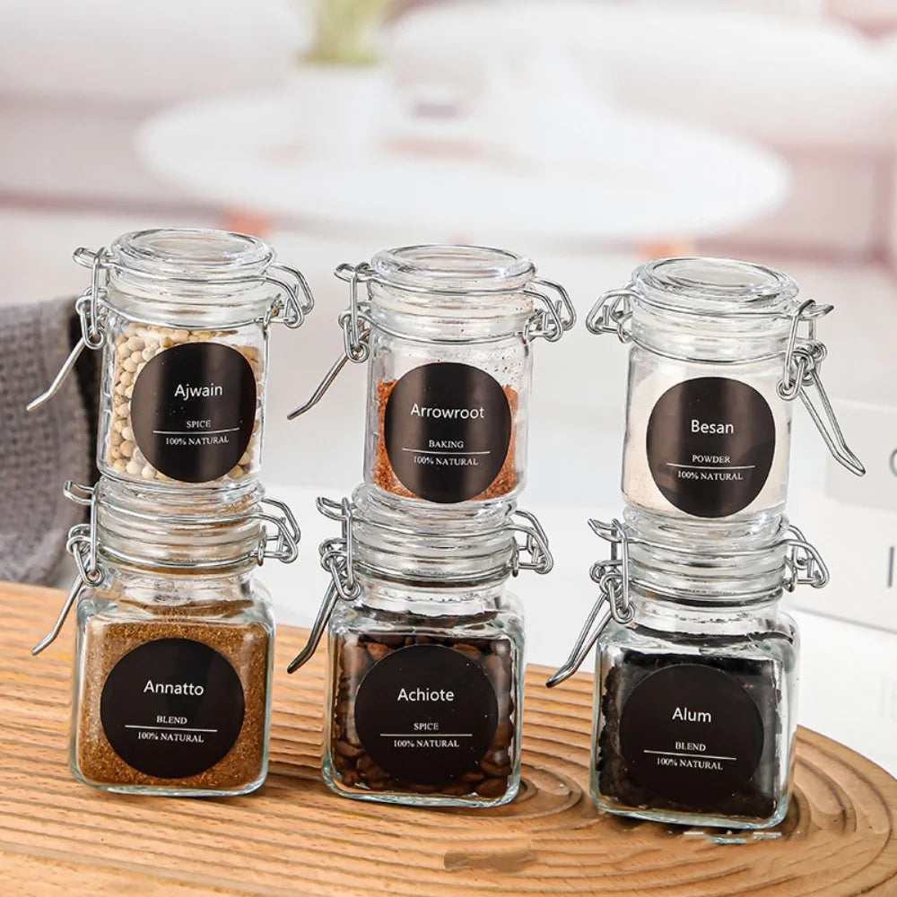 50/100ml Glass Bottle Sealed Storage Jar with Buckle Airtight Locking Lid Big Mouth Kitchen Bottles for Coffee Beans Fruits Nuts Oasis Select