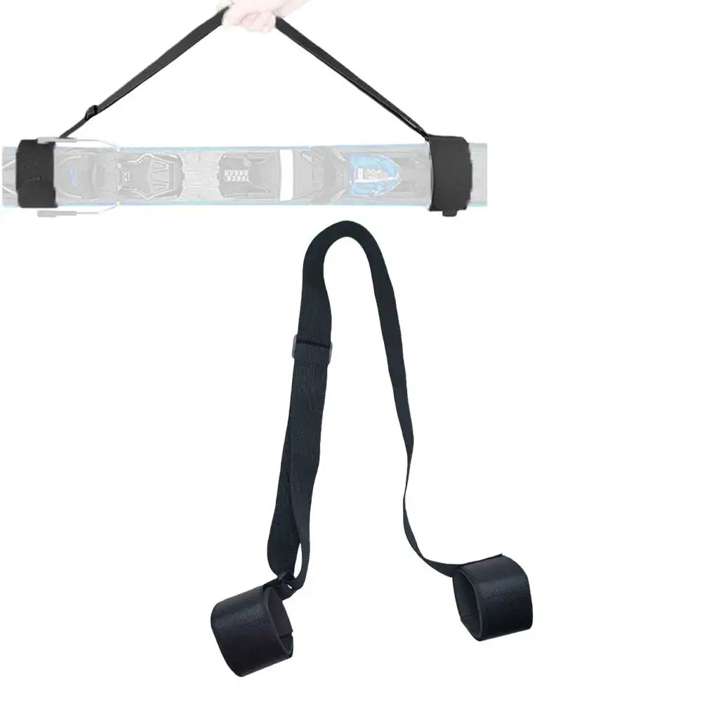 Adjustable Ski Carrier Strap for Two Skis Snowboard Shoulder Sling Strap Winter Snow Ski Binding Tie Down Transport Strap Oasis Select black