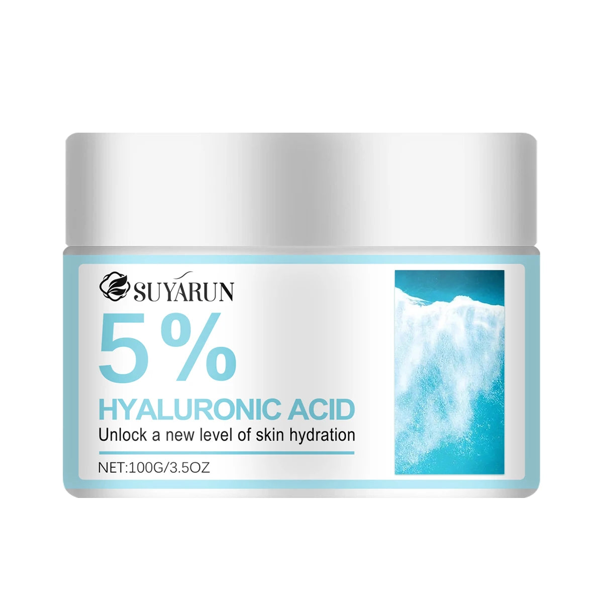 SUYARUN Hyaluronic Acid 5%, Face Cream, Dry Skin, Anti-Aging, Moisturizer, Deep Hydration, Anti-Wrinkle, Firming, Women & Men. Oasis Select 100g