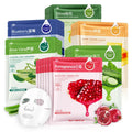 BIOAOUA 30-Pack Korean Fruit Face Masks – Hydrating & Firming Korean Sheet Mask Oasis Select Each 5pcs