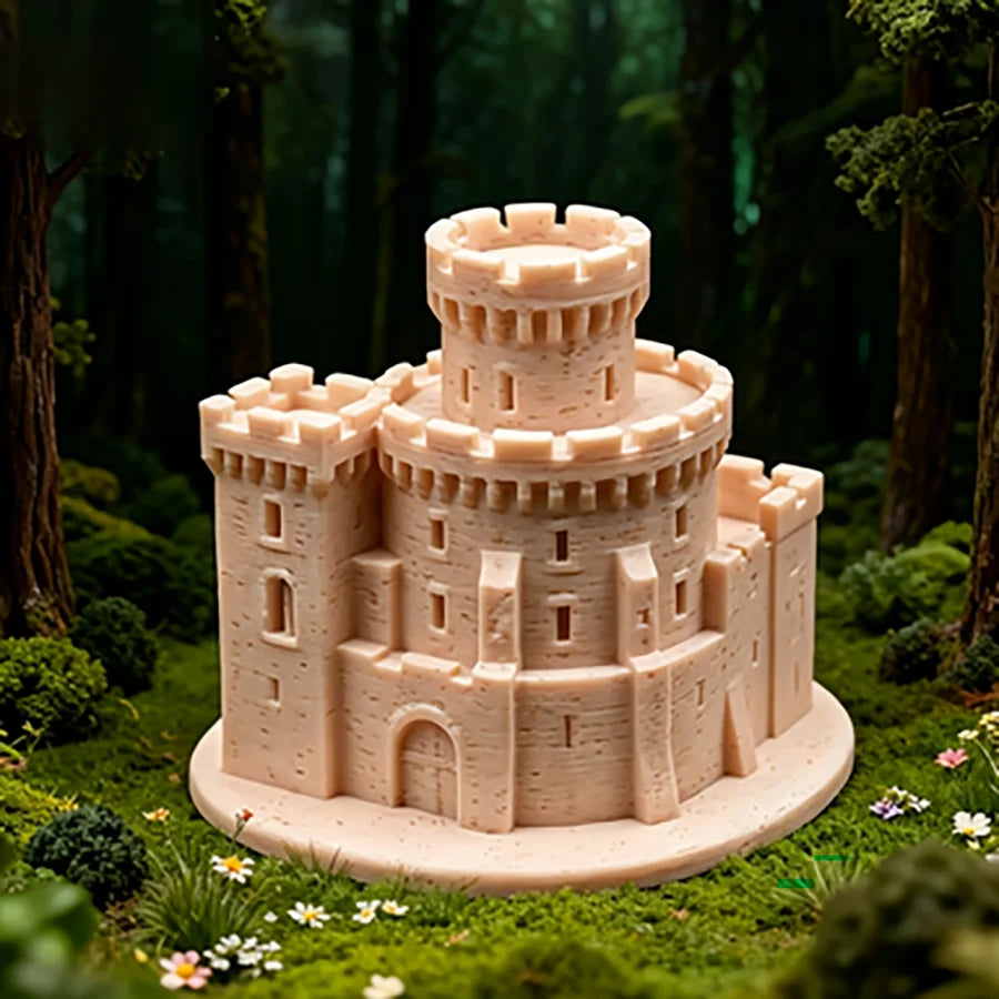 3D Printed Mini Medieval Gothic Ruin Castle Model Tabletop RPG Terrain Craft Diorama Photography Prop Miniature Castle Decor Oasis Select Skin color
