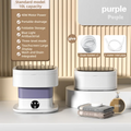 10L Portable Compact Folding Washing Machine with Timed Spin Dry Function for Socks, Underwear, and Lingerie Cleaning Oasis Select purple EU