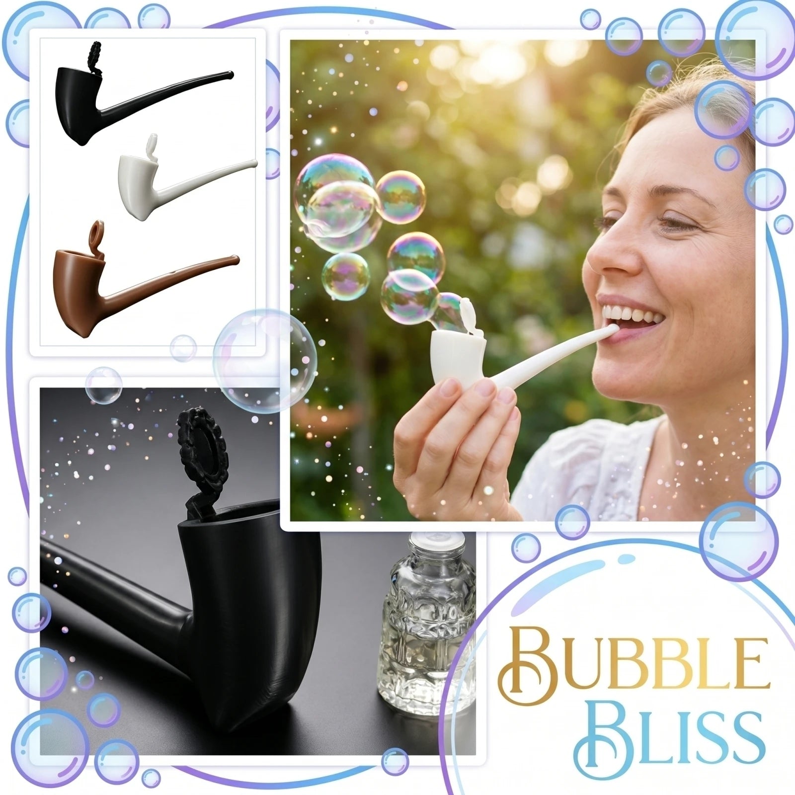 Vintage Simulation Wizard Pipe Bubble Maker Stress Relief Funny Novelty Creative Gift Decompression Toy For Adult Relaxation Oasis Select