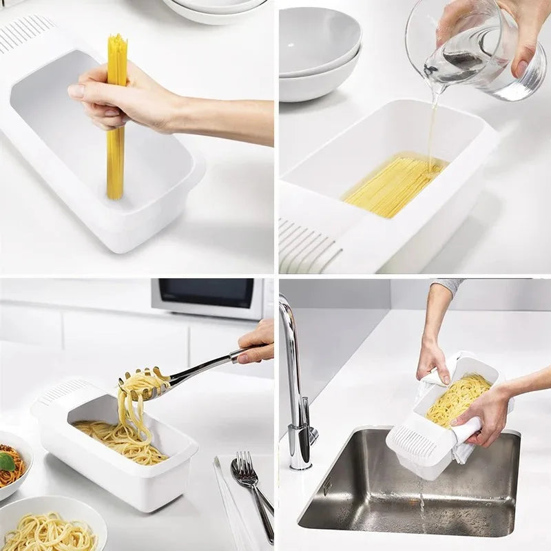 Microwave Pasta Cooker with Strainer – Noodle & Veggie Steamer Microwave Pasta Cooker Oasis Select