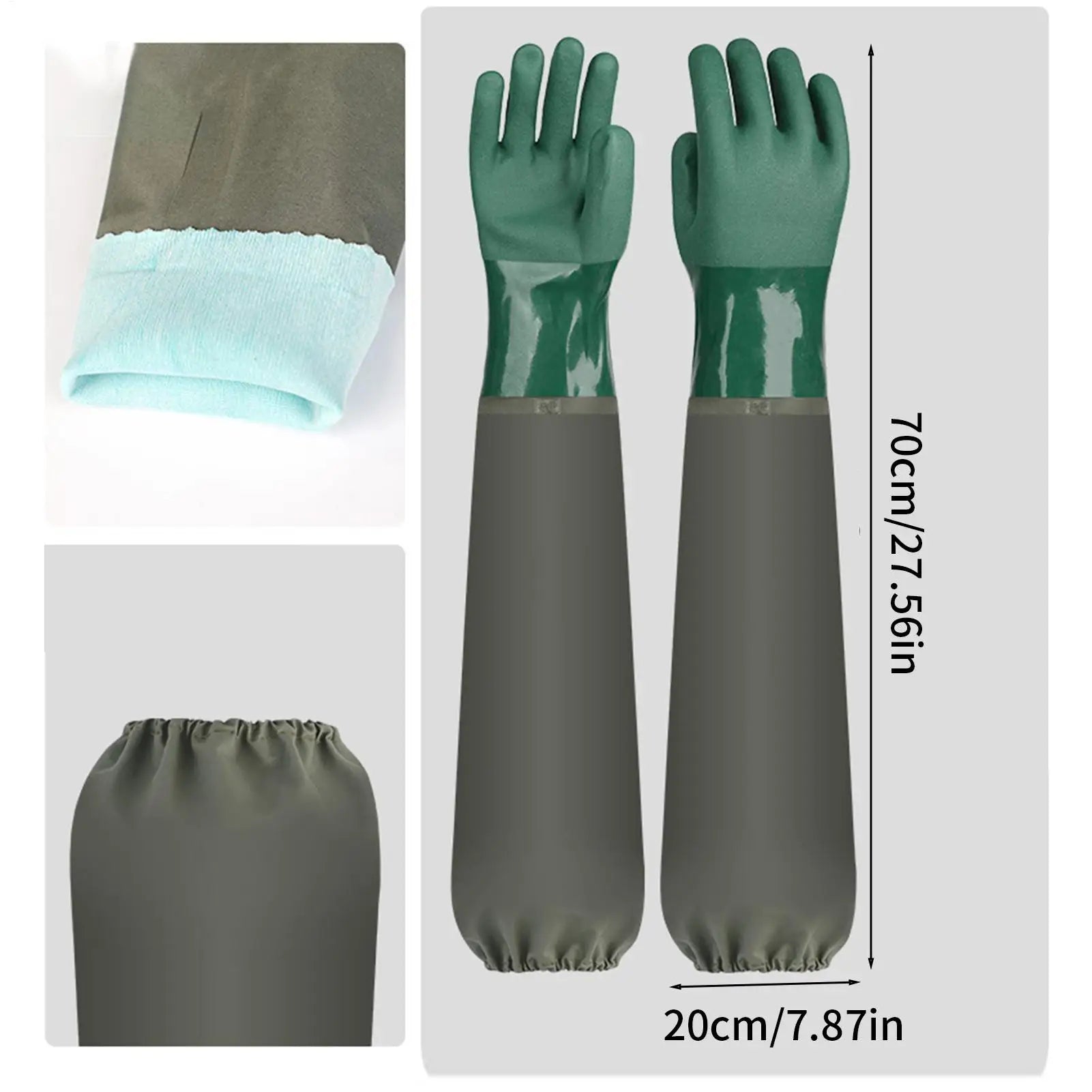 Long Rubber Cleaning Gloves – Waterproof Dishwashing & Garden