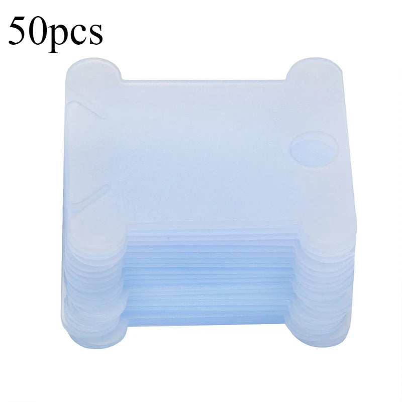 Thread Organizer Embroidery Thread Holder Floss Craft Bobbin Cross Stitch Craft Storage Plastic Sewing Thread Board Card Thread Oasis Select 50pcs-blue