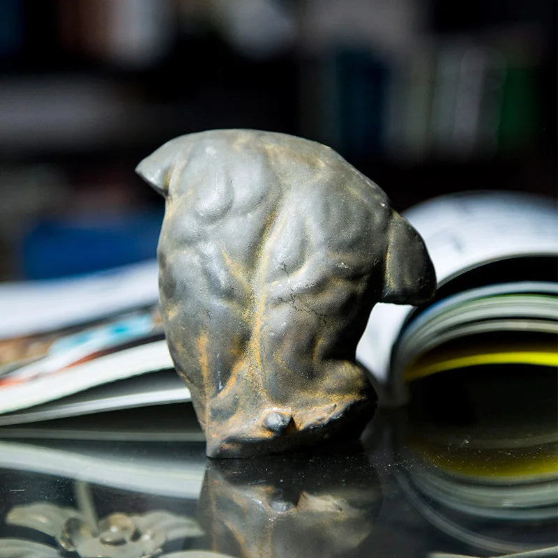 Ancient Greek Male Torso European Style Art Desktop Decoration Figure Small Ornament Imitation Cast Iron Sculpture Handmade Oasis Select