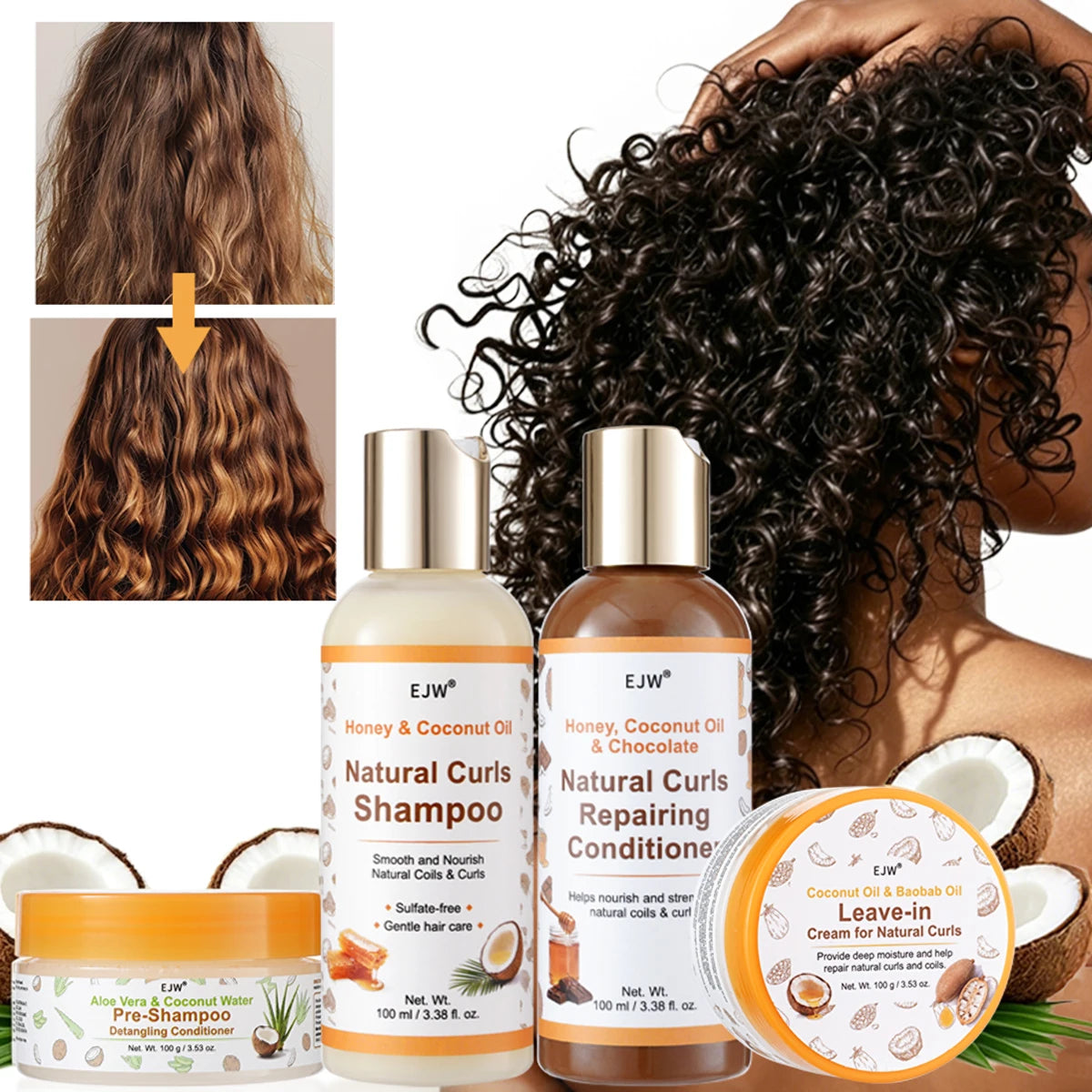 Pre-Shampoo Detangler with Aloe & Coconut | Pre-Poo Treatment Pre-Shampoo Treatment Oasis Select