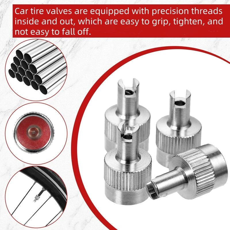 Pack of 8 Metal Tire Valve Caps - Dustproof Valve Covers for Car, Motorcycle, Truck, and Bicycle Oasis Select