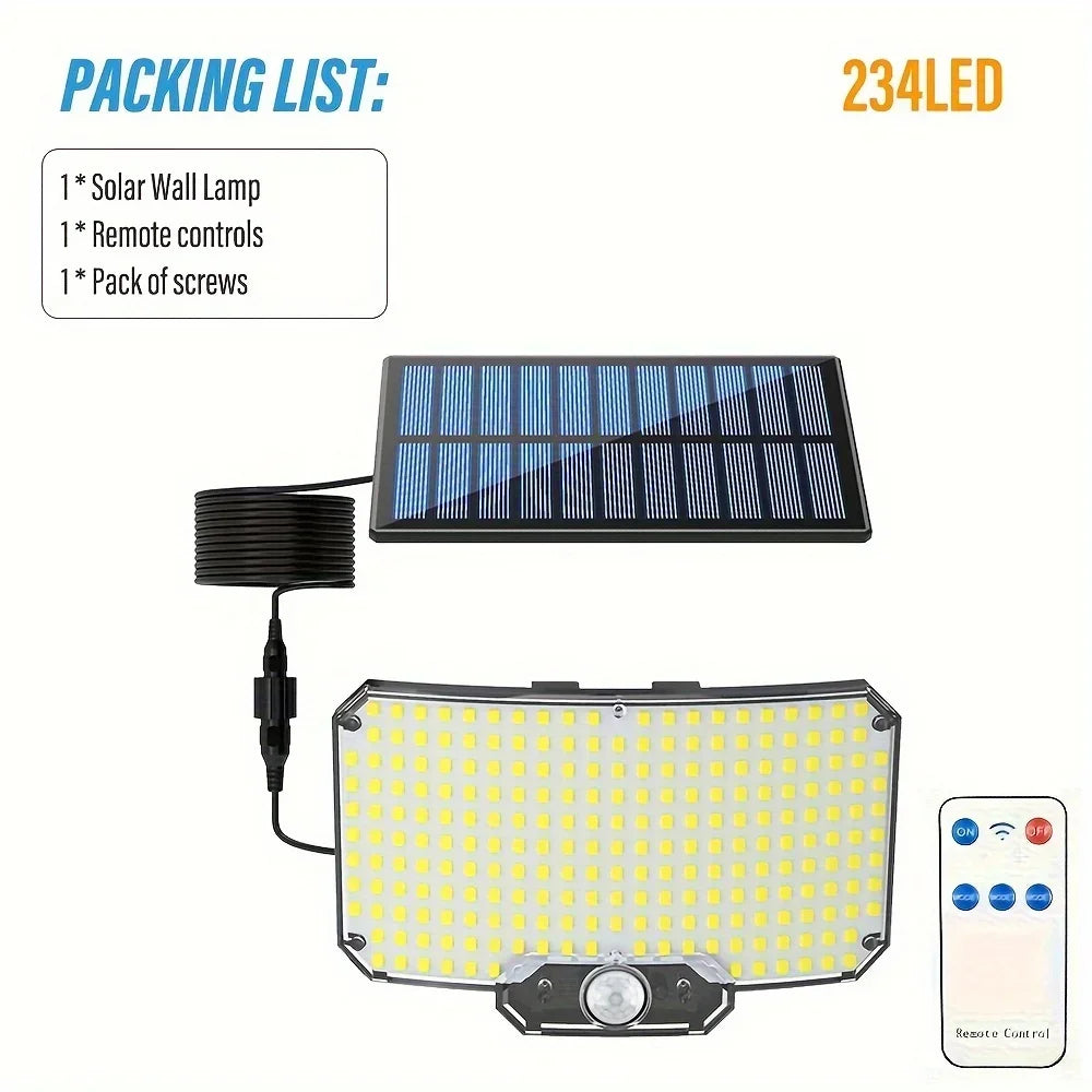 High Power 234LED Sensor Solar Light Outdoor 3 Working Modes IP65 Waterproof Lights for Yard Garden Fence Decorative Wall Light Oasis Select 234 led 1PC