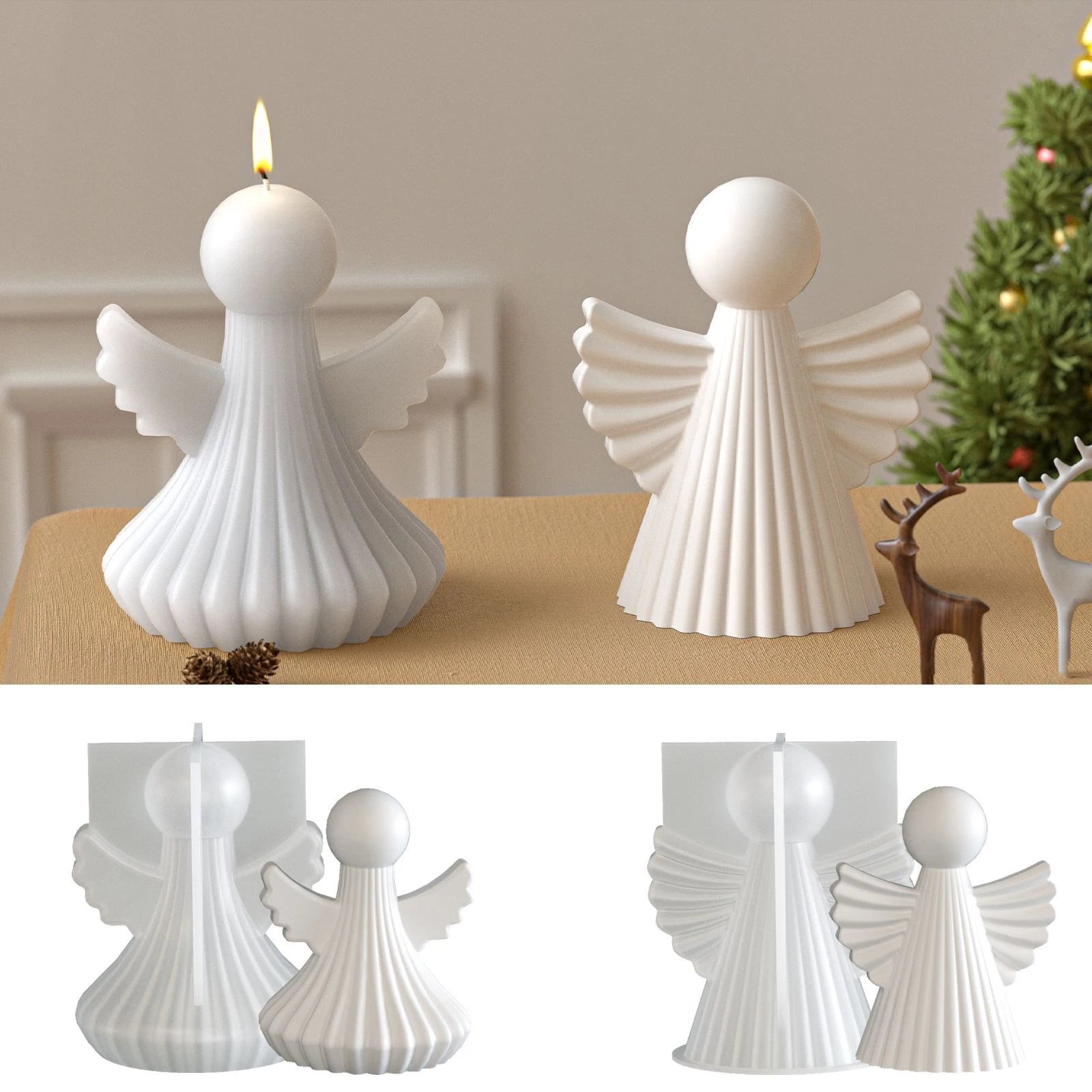 New 3D Simplicity Angel Silicone Candle Molds DIY Geometric Angel Handmade Aromatherapy Candle Gypsum Resin Molds Home Decor Oasis Select
