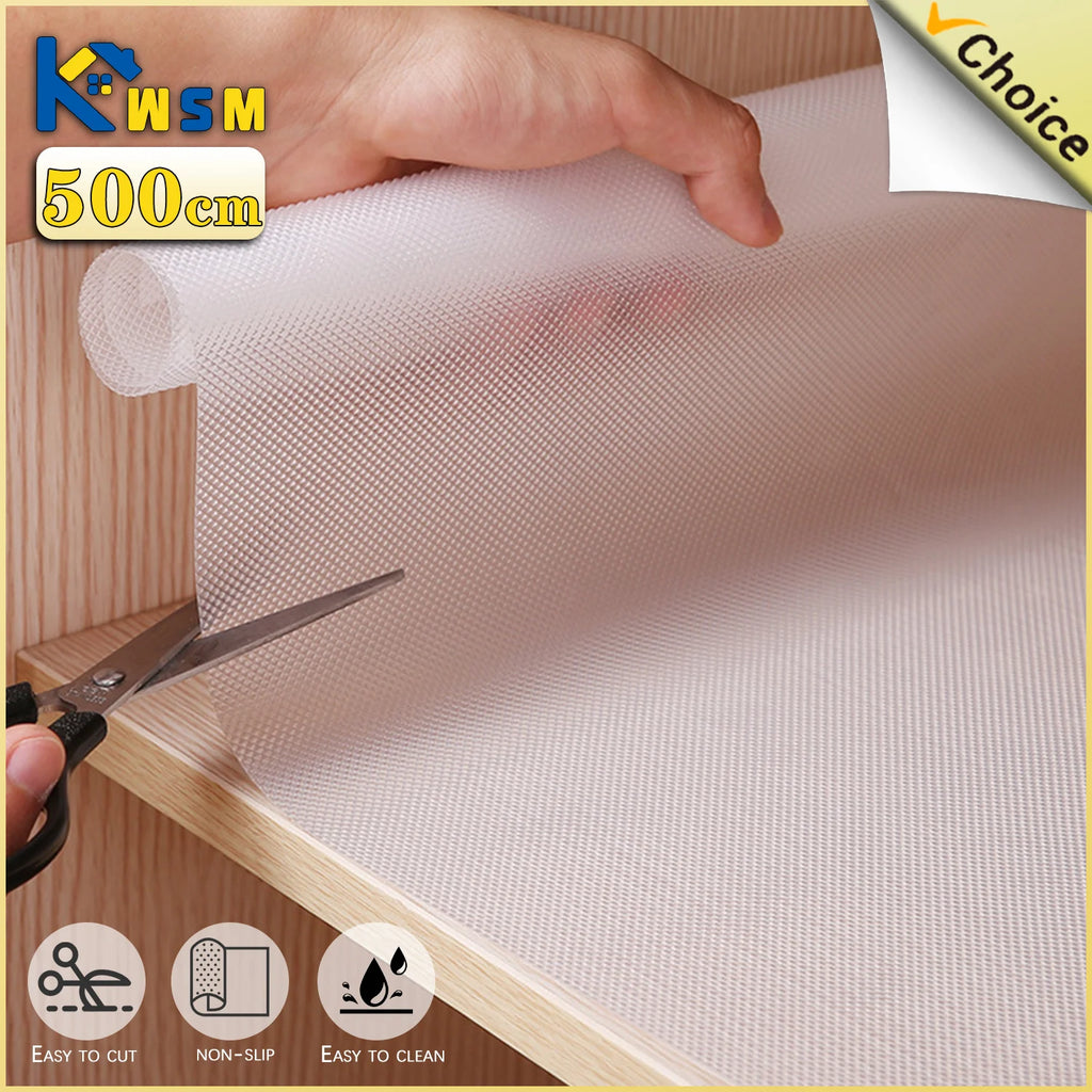 5m Reusable Drawer Liner Washable Dustproof Non-slip Mat Kitchen Cabinet Mat Refrigerator Non-slip Liner Shelf Paper Oasis Select