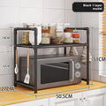 Heavy Duty Kitchen Baker's Rack Floor Standing Microwave Oven Stand 2 Tier Storage Shelf Organizer for Air Fryer Pot Holder Oasis Select single layer black