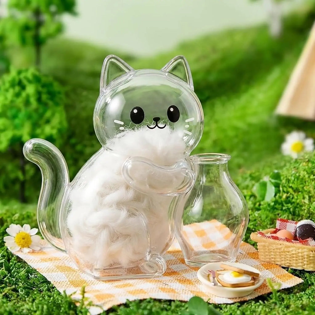 Cat Hair Whisker Keepsake Fridge Magnet Transparent Storage Capsule DIY Pet Memorial Souvenir Refrigerator Magnetic Ornament Oasis Select