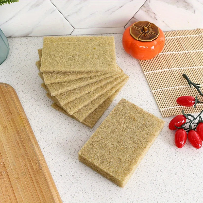5pcs Coconut Fiber Scouring Pads - Non-Woven, High-Quality Reusable Exfoliating Pads for Kitchen and Living Room Cleaning Oasis Select