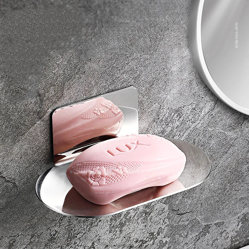 Stainless Steel Shower Soap Holder No Drilling Wall Mounted Soap Dish Sponge Storage Rack Shampoo Tray for Bathroom Organizers Oasis Select