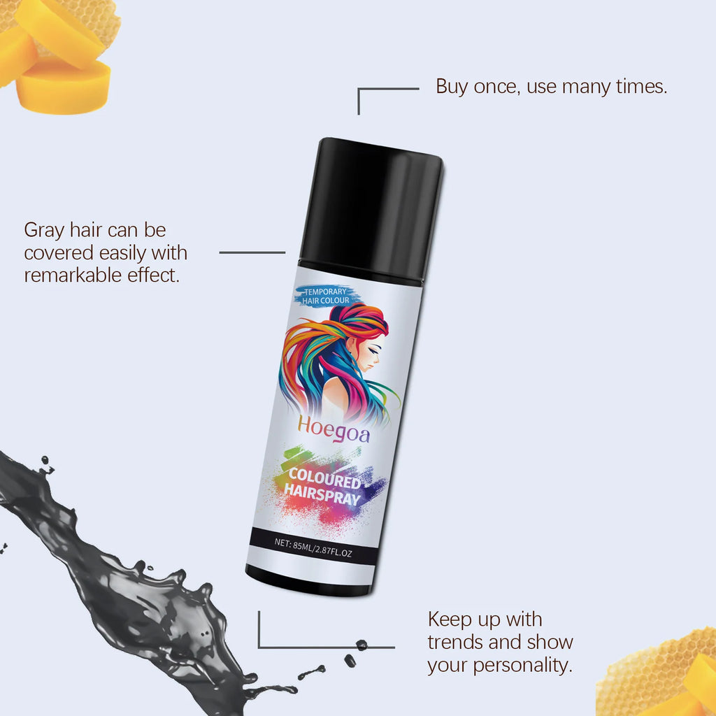 Instant Hair Color Spray Gray White Hair Coverage Repair Dry Nourishing Hair Styling Product Easy Rinse Temporary Black Hair Dye Oasis Select