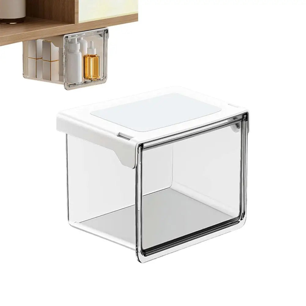Self-Adhesive Under-Desk Drawer Storage Box – S/M/L Clear