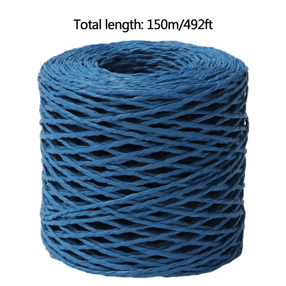 150m Natural Raffia Straw Yarn For Knitting Crocheting Paper Threads DIY Handmade Summer Sunhat Beach Bag Oasis Select Darkcyan