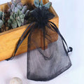 100Pcs Mesh Fruit Protection Bags with Drawstring Weather Resistant Fruits Insect Proof Bag Organza Grape Protection Cover Oasis Select Black 7x9cm-2.76x3.54in